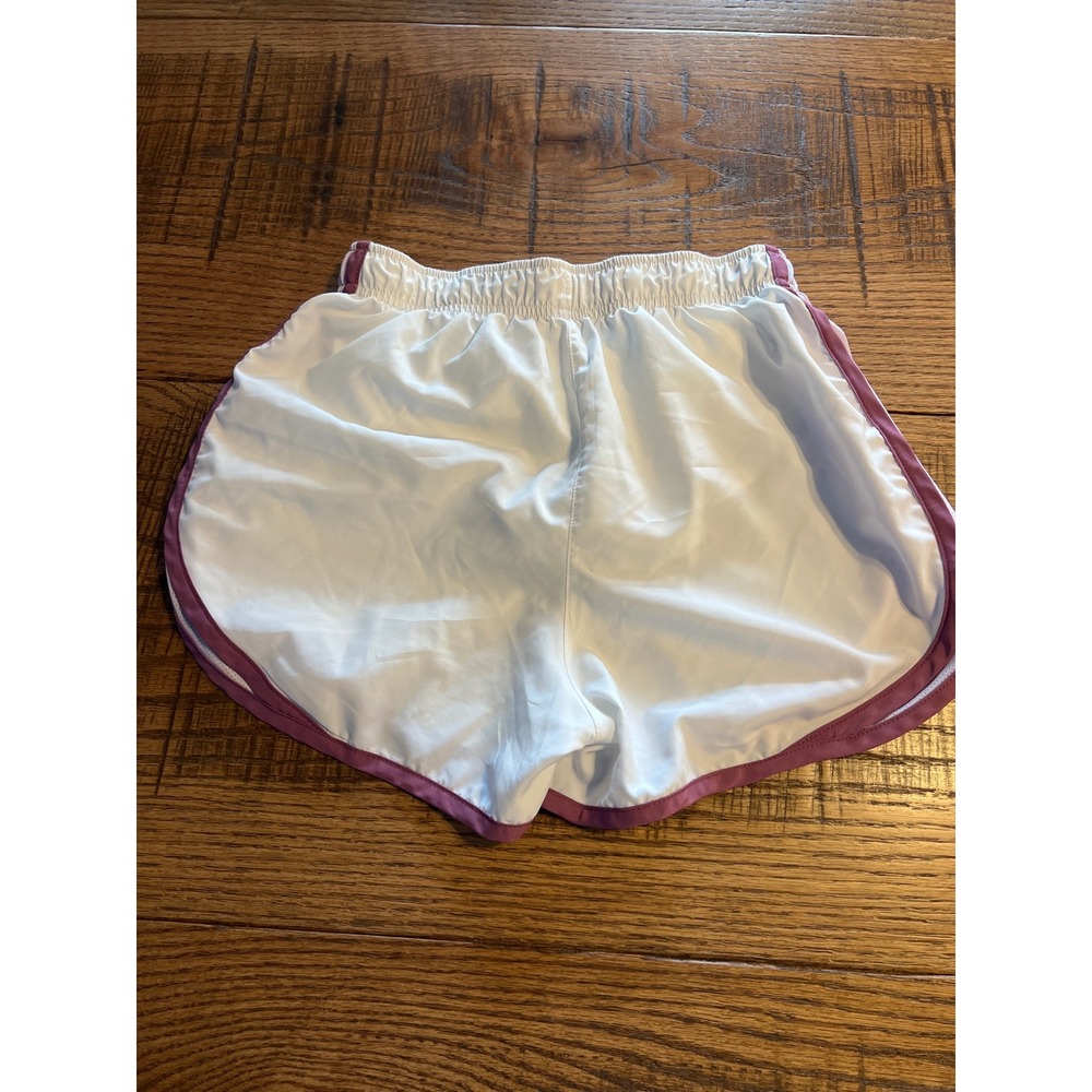 Nike Dri-FIT Running Shorts White Purple Mesh Panel Logo Athletic Womens XS Gym‎ - Picture 5 of 9